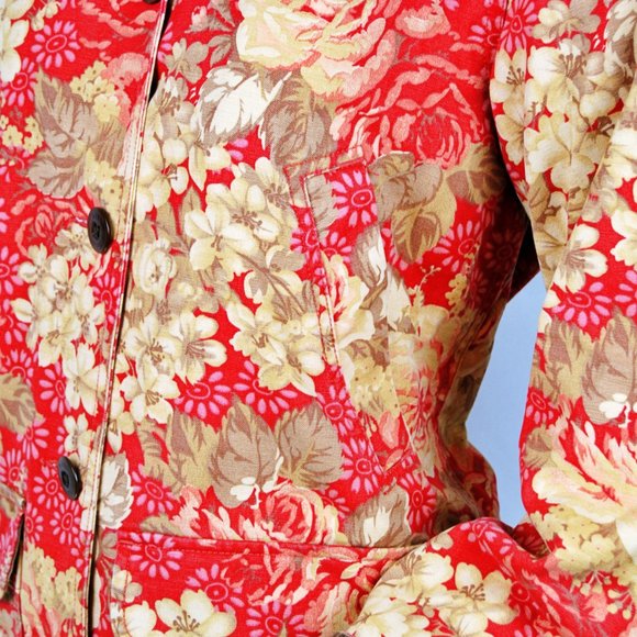 90's Vintage LL Bean Floral Chore Coat - Picture 3 of 9